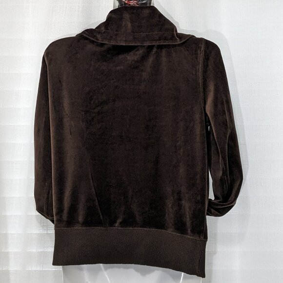 MICHAEL KORS Women's Full Zip Velvet Turtleneck Jacket Size XS Brown - Picture 7 of 11